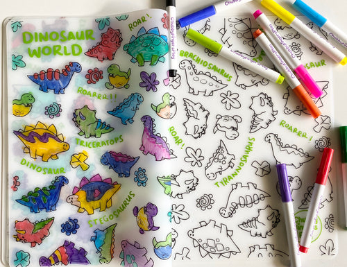 Colouring Placemat : Dinosaur World (Single Mat only)