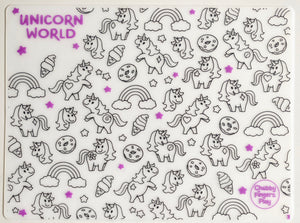 Colouring Placemat : Unicorn World + Washable Marker set
