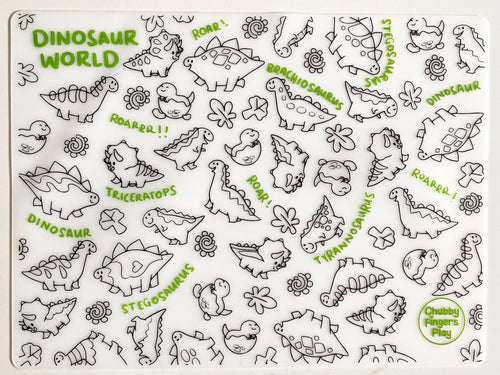 Colouring Placemat : Dinosaur World + Washable Markers Set